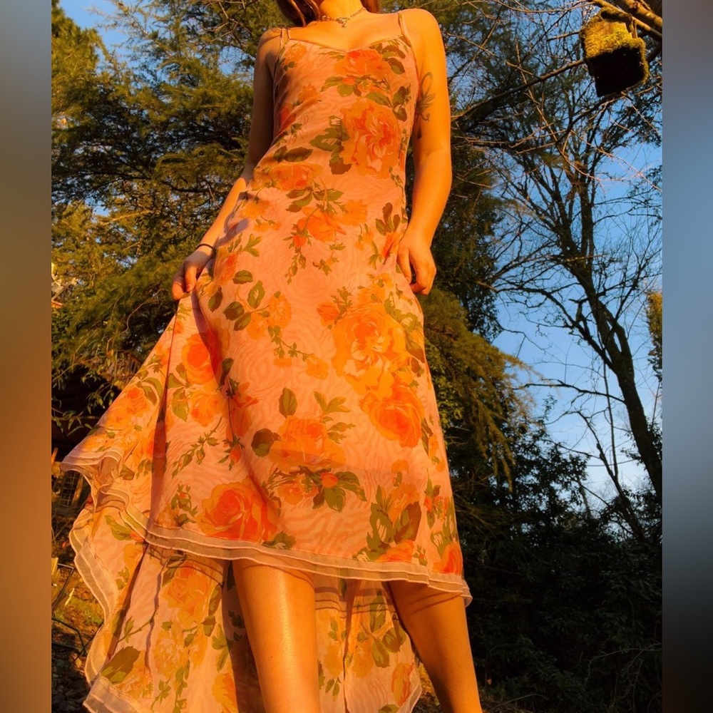 Betsey Johnson x UO pink floral slip dress